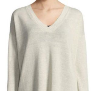 Eileen Fisher Organic Linen Knit V-Neck Pullover